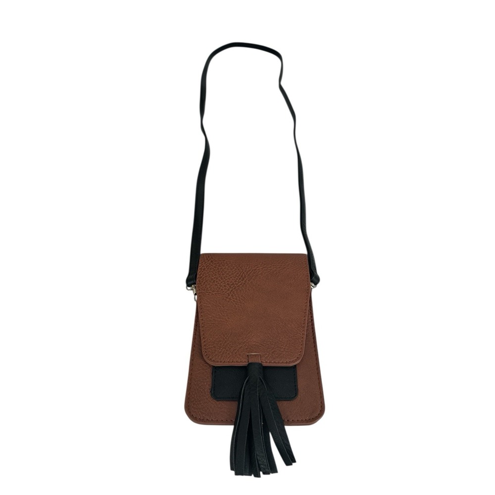 K. Carroll 7.5" Brown Leather Solid Contemporary Cross-body Handbag